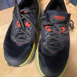 Hoka One One Men's Navy and Yellow Athletic Shoes 9D